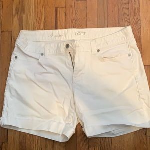 White LOFT shorts